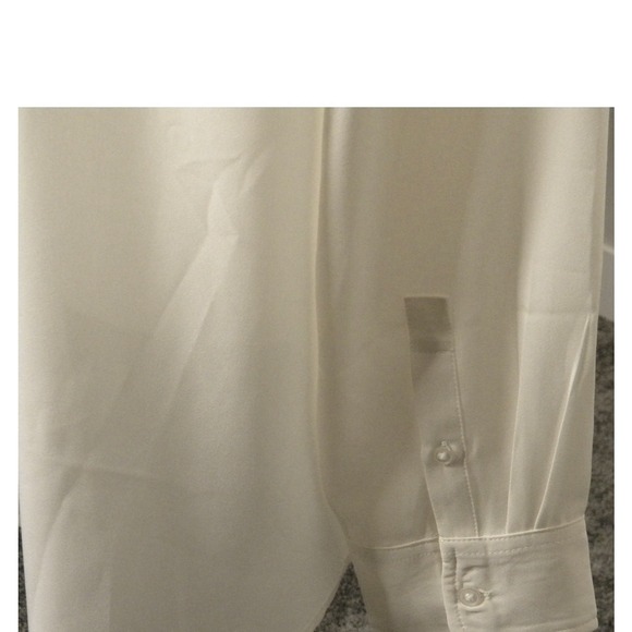 Banana Republic Dillon Classic Fit Women's‎ Sheer Cream Long Sleeve Blouse XL - Picture 4 of 7